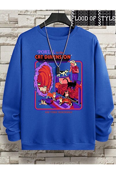 Flood Of Style Хіп-хоп Харадзюку Вінтажний стиль Портал Кішка Розмір Синій