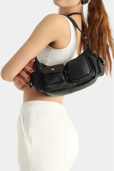 Cosy Bag Genți de umăr negre Sünudaer Personal Raider cu mai multe buzunare