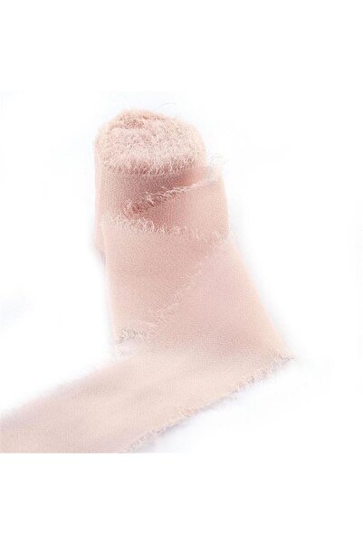 Choice شريط شيفون ساتان حريري مصنوع يدويًا بطول 5 أمتار وحواف متهدلة لتغليف دعوات الزفاف، مقاس 5 أمتار × 4 سم، رقم 1453872