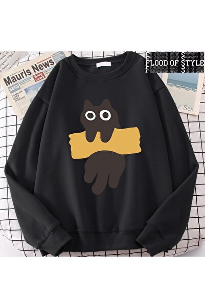 Flood Of Style Hip Hop Harajuku Stil Vintage Band pisică Drăguță Neagră