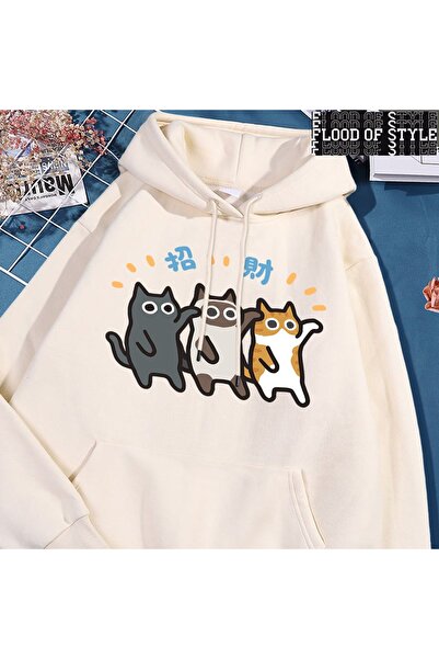 Flood Of Style Hip Hop Harajuku Vintage Stil Ples Caicai mačka Bež