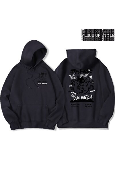 Flood Of Style Hip Hop Harajuku Vintage Στυλ Harajuku Kawaii Cat Couple Μαύρο