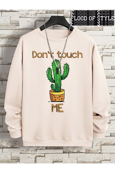 Flood Of Style Hip Hop Harajuku Stil Vintage Nu mă atingeți, sunt un cactus Bej