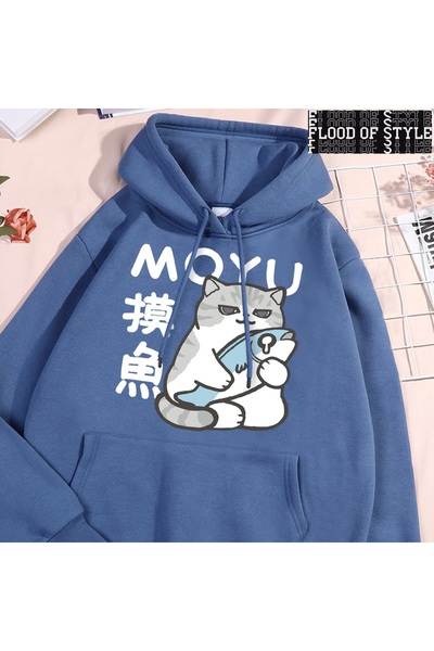 Flood Of Style Hip Hop Harajuku Vintage Στυλ Ταξινόμηση αργοτεχνίας κατά τις ώρες εργασίας Μπλε