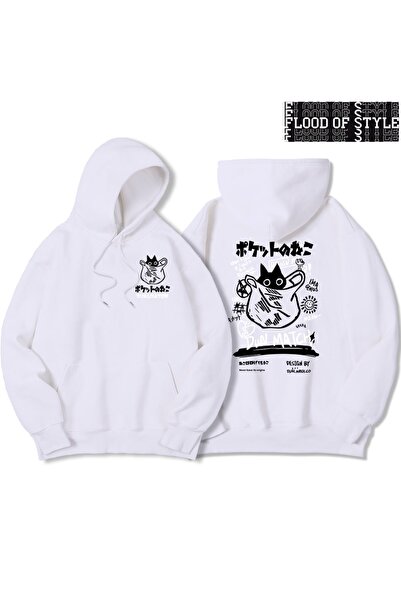 Flood Of Style Hip Hop Harajuku Stil Vintage Harajuku Kawaii Pisică Pereche Albă