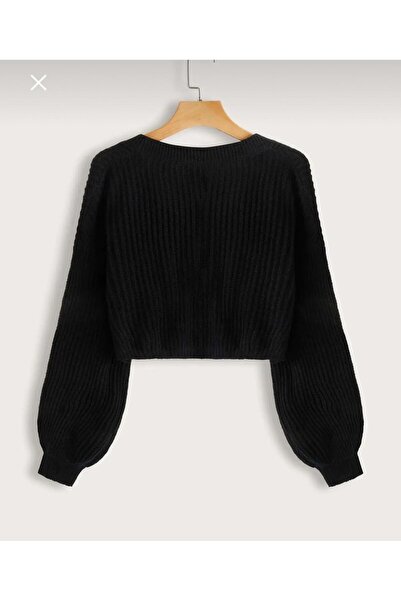 BOZKAYA ÖRME Women's Knitwear Crop Casual Cardigan Jacket