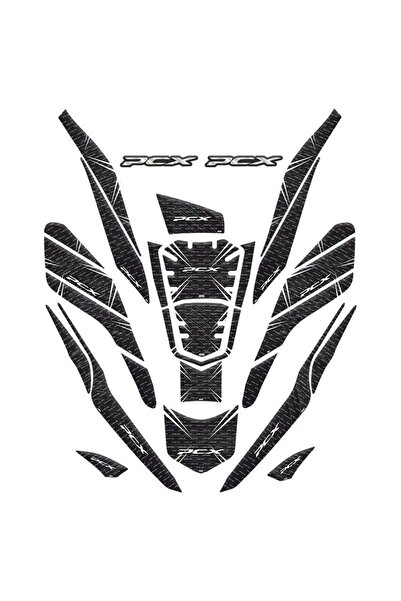 Gogo Honda PCX (2020-2024) Tank Pad Set 006 Siyah/Karbon/Gri