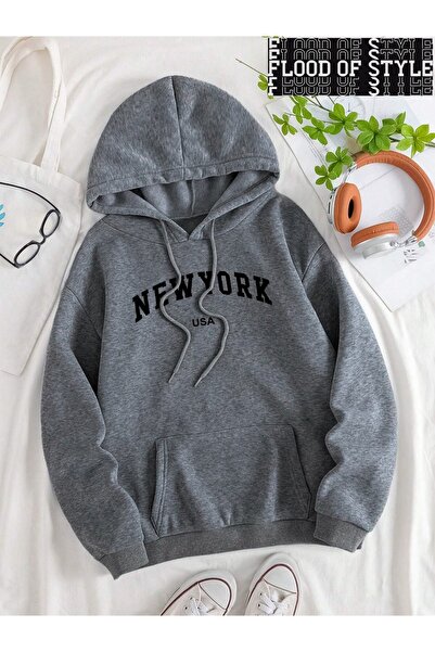 Flood Of Style Hip Hop Harajuku Stil vintage New York SUA litera oraș gri