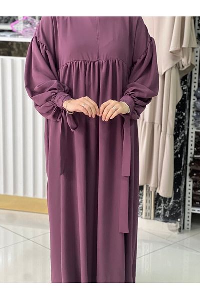 Fashion journey hajj umrah φόρεμα με μισό φερμουάρ με μανίκια