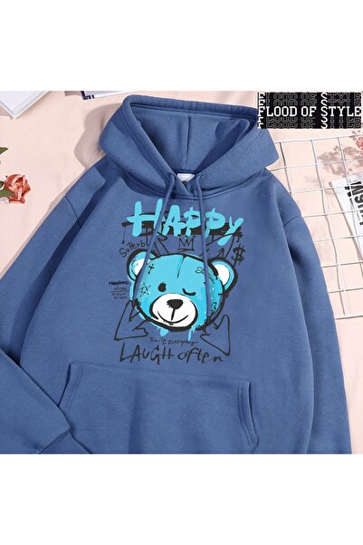 Flood Of Style ملابس هيب هوب هاراجوكو ذات طراز عتيق ممتع باللون الأزرق على شك...