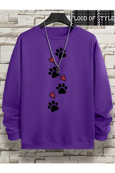 Flood Of Style Хип-хоп Хараджуку винтидж стил кучешки отпечатък любов забавен...