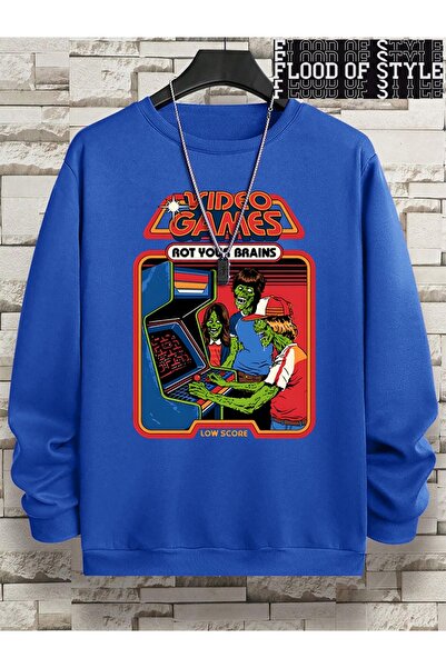 Flood Of Style Χιπ χοπ Χαρατζούκου σε στυλ Vintage Κόμικς με καταστροφικά μυαλά Μπλε