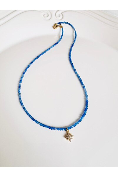 DEVİ fashion Doğal Taş Minimal Kutup Yıldızı Kolye 45 cm