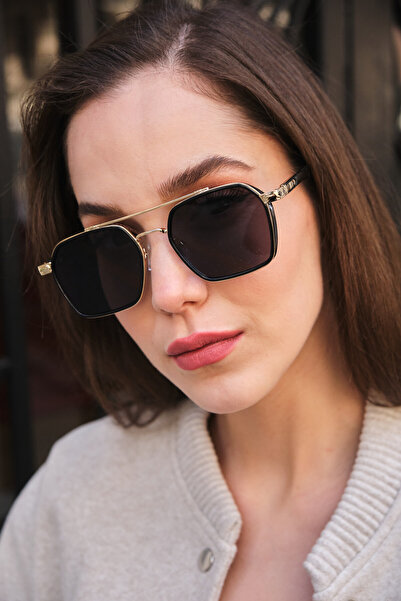 Monvago Mv 0039-4 Gold Black Frame Unisex Sunglasses