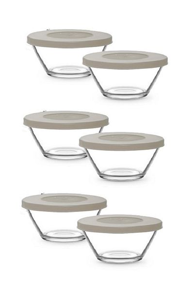 LAV Feyzade Vega 215Cc 6 Pieces Storage Container Beige with Lid