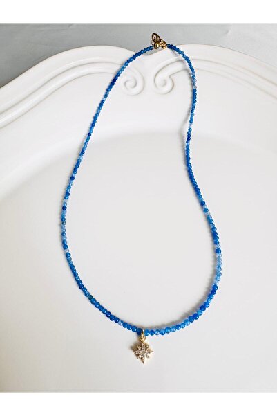 DEVİ fashion Doğal Taş Minimal Kutup Yıldızı Kolye 45 cm