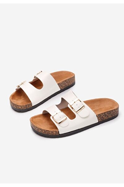 B T Shoes Papuci cu talpa groasa Breana albi