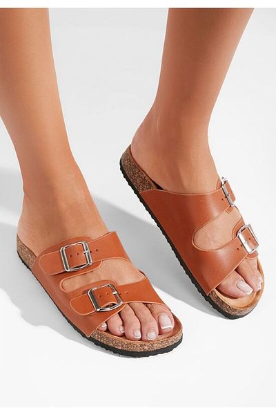 B T Shoes Evet V2 high-heeled slippers camel