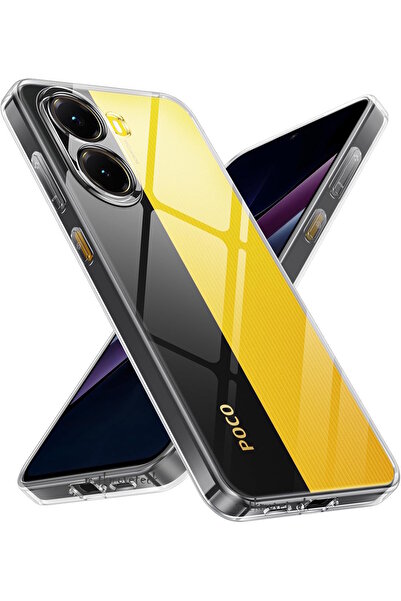 m.tk moveteck Poco X7 Pro Kılıf Kamera Korumalı Çıkıntılı Yumuşak Şeffaf Sili...