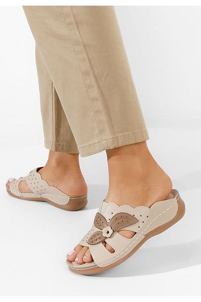 B T Shoes Slippers with orthopedic sole Yanda beige
