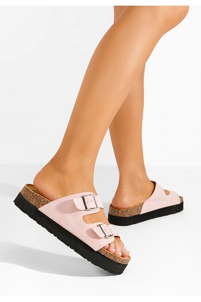 B T Shoes Sheiva pink platform slippers