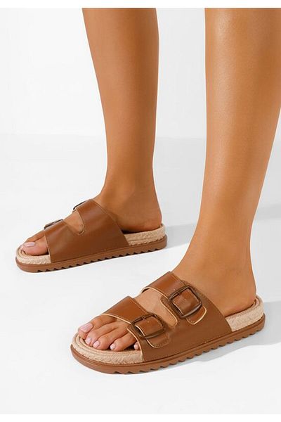 B T Shoes Papuci dama Miramar camel