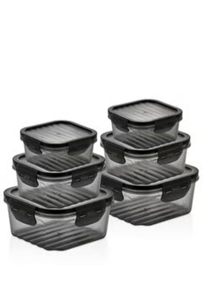 Generic Plastic Food Container 6 Pcs Set 1400 ml (2PCS) 800 ml (2 PCS) 400 ml (2PCS)