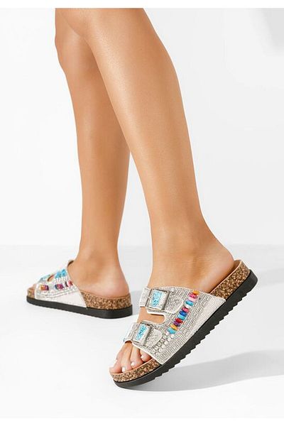 B T Shoes Papuci fara toc Amarissa albi