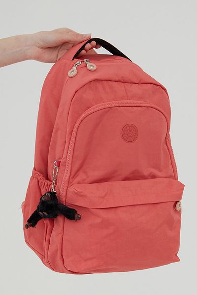 Rosso Collina Unisex Crinkle Waterproof Fabric Large Size Multi-Compartment School Travel Backpack Rosso Collina Salmon