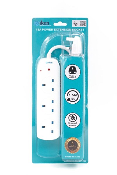 İkon IKON 3 Way Extension Socket with 1.5 Meter Cable IK-203