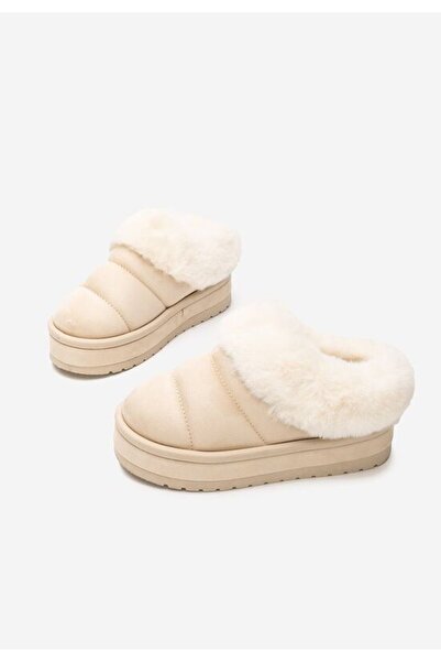 B T Shoes Dierra V4 beige platform slippers