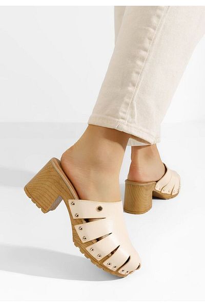 B T Shoes Women's Vaida platform clogs in beige