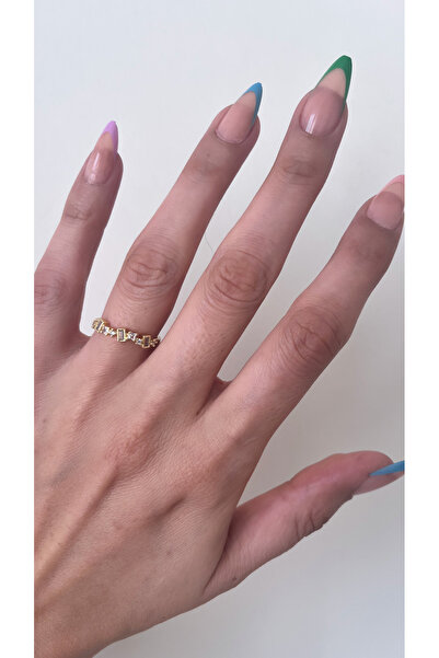 NAİFTAKIAKSESUAR خاتم نسائي من الفولاذ قابل للتعديل بحجر الزركون