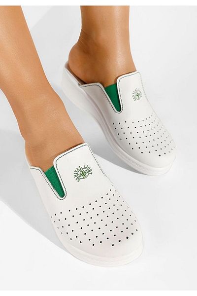 B T Shoes Saboti medicali cu talpa ortopedica Adona V2 albi
