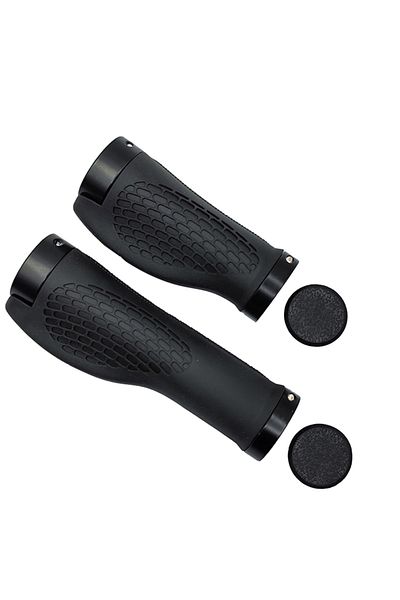 Choice black 1Short 1Long Bicycle Grips MTB Bike Handbar Grips Rubber Non-slip Bilateral Lock Cycling Bmx H