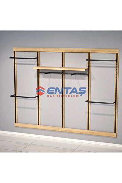 RAF MARKETİ 310*H220 Giyinme Odası Rafı,Lüx Askılık Sistemi, Mağaza Raf Sistemi,Butik Raf Sistemi