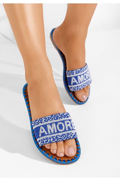 B T Shoes Papuci fara toc Alasia albastri
