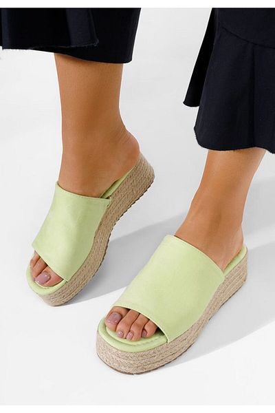 B T Shoes Platform slippers Sitema lime