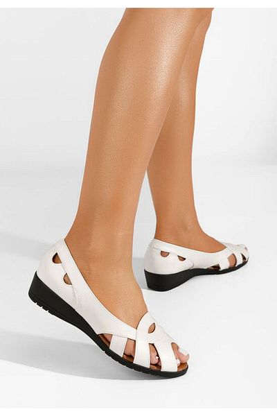 B T Shoes Balerina de damă Marini albi