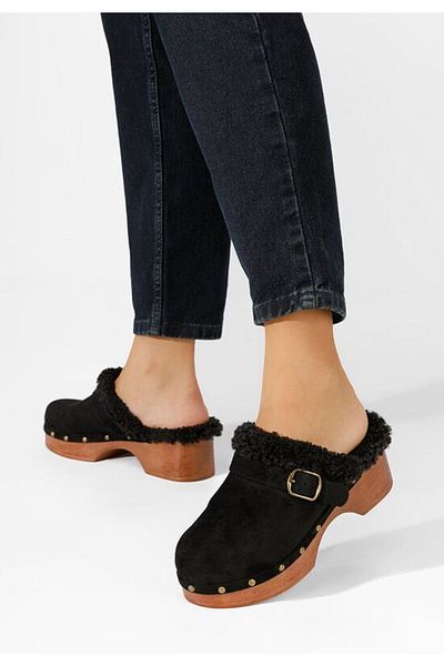 B T Shoes Saboti cu toc Mieko negri