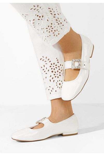 B T Shoes Balerini dama Twisha albi