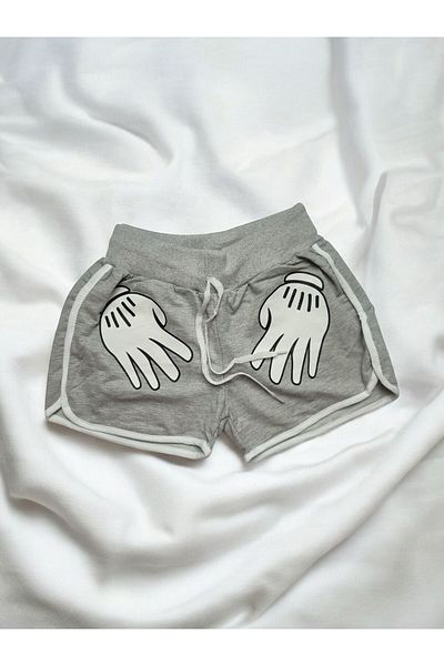 enmodaiçgiyim Gray Printed Women's Shorts