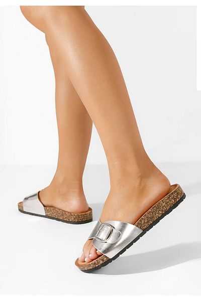 B T Shoes Papuci dama Andrina V2 argintii