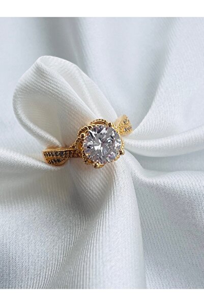 COCOSH TAKI خاتم من الحجر الواحد بلون ذهبي قابل للتعديل