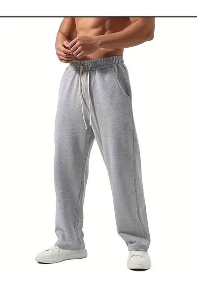GERLAY Two Black Gray Straight-Leg Sweatpants