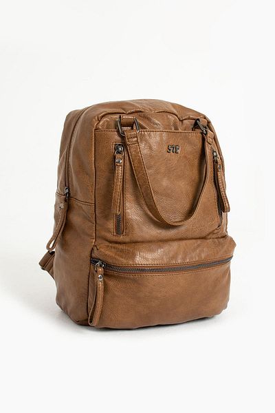 yuzuco Tan Faux Leather Backpack - Model 571-9-12D