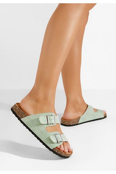 B T Shoes Evet women's turquoise slippers