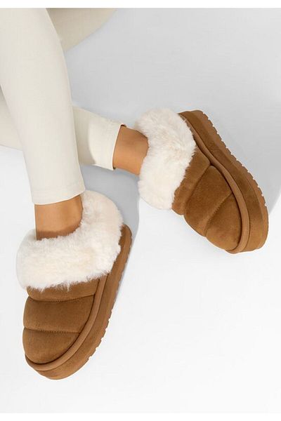 B T Shoes Papuci cu platformă Dierra V3 camel