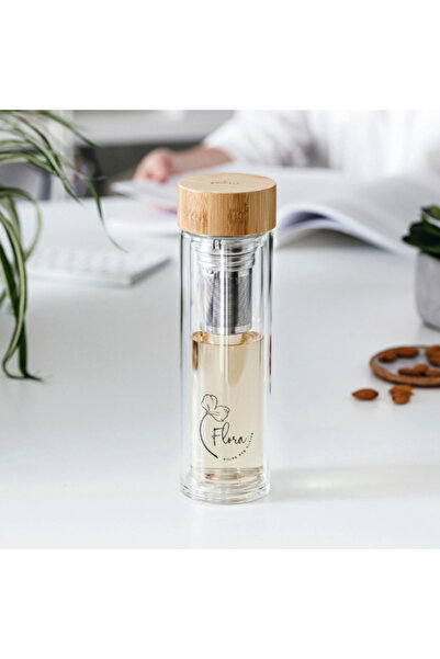 Lacor Borosilicate glass thermos with infuser, Flora, 350 ml