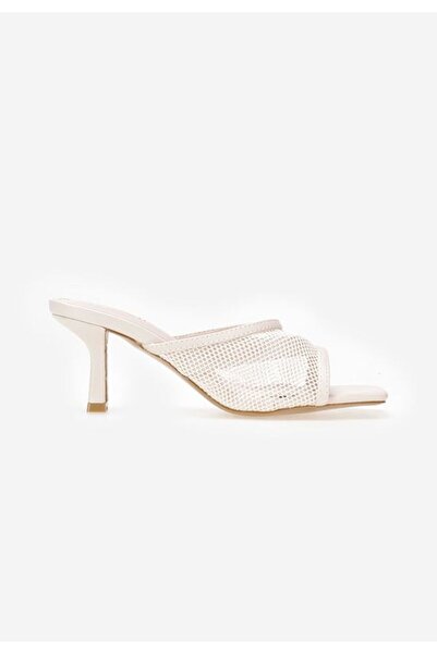 B T Shoes Amaira Beige heeled slippers